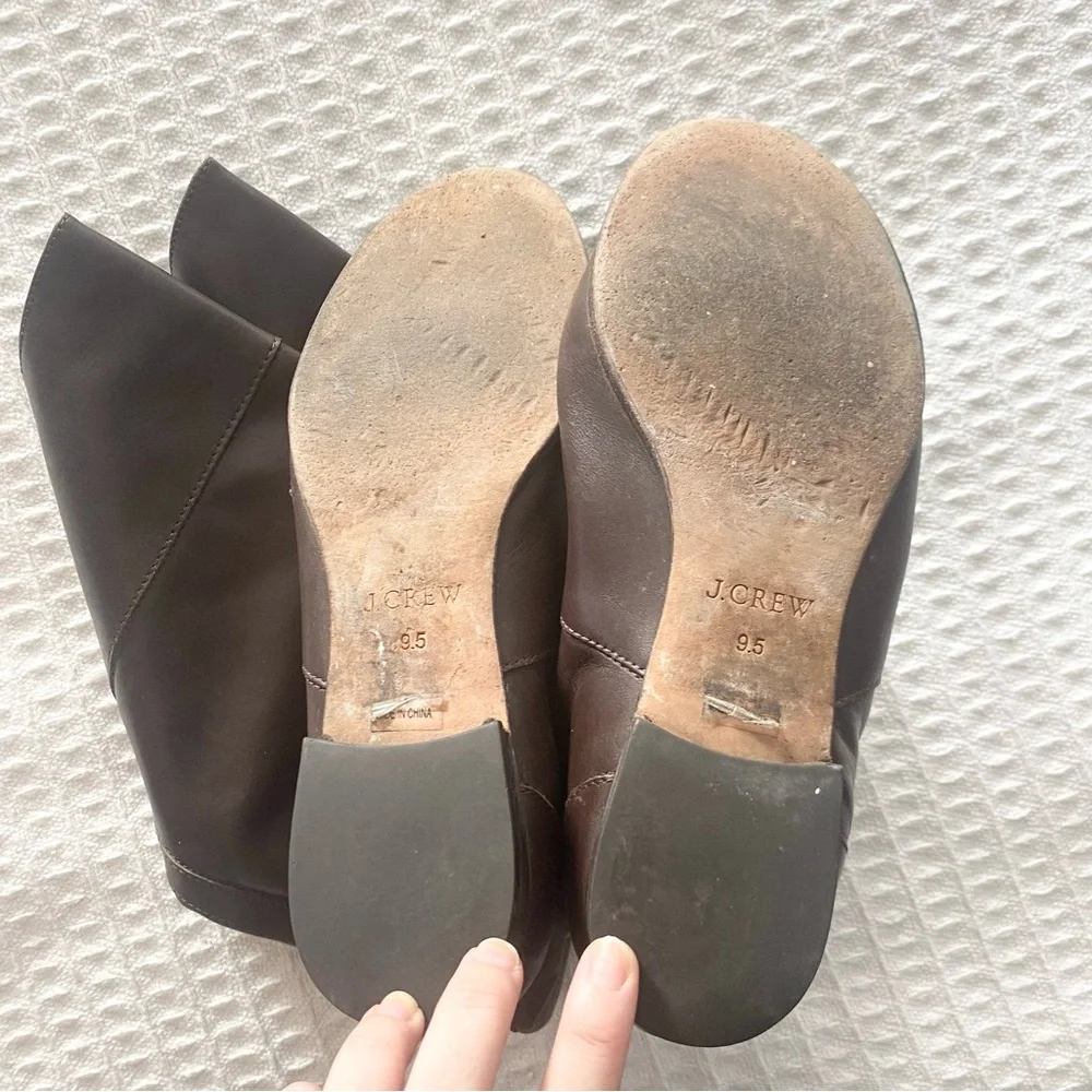 J. Crew dark brown leather boots size 9.5